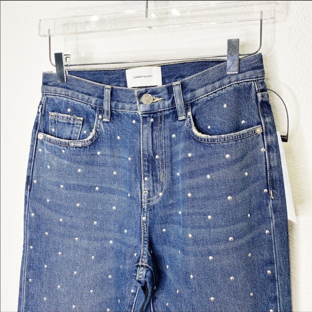 NWT Current Elliott Studded High Rise Vintage Crop - Picture 3 of 7